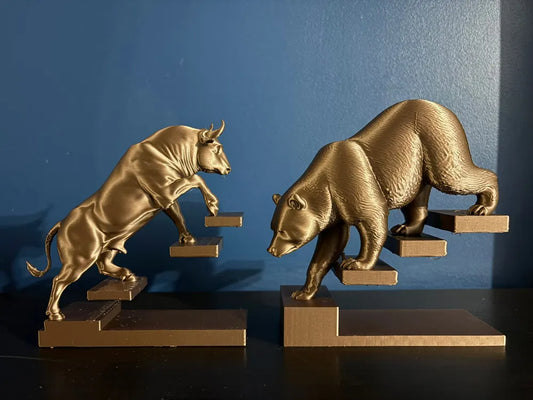 📈📉 Bull & Bear Market – 3D Collectible Set (2 Figuren)
