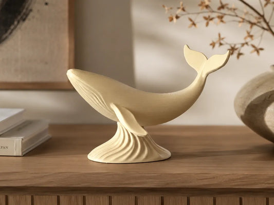 Japandi Walvis Beeldje – 3D Geprint